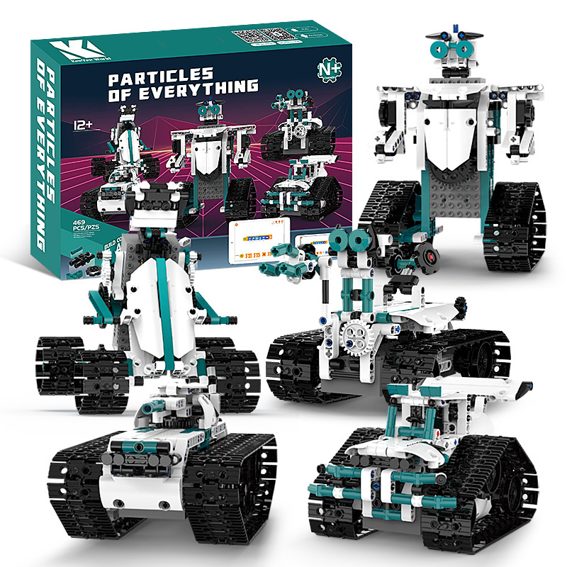 Diy 8 In 1 Building Block Programming Robot Coding Robot App Remote Control Robot Smart Educational Science Stem Toy For Kids 