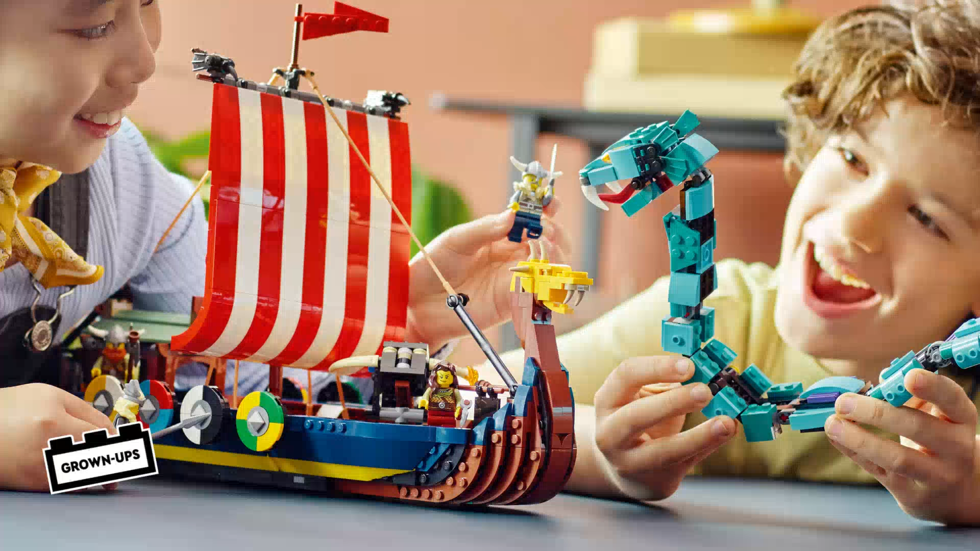LEGO Creator 3in1 Viking Ship and the Midgard Serpent 31132 Building Kit (1,192 Pieces) Building Blocks For Kids Construction Toys Kids Toys Construction Sets Animal Toys